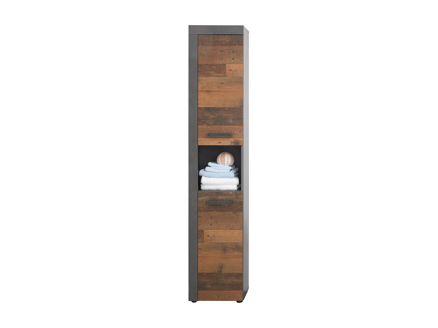 Meuble de Salle de Bain sur Pied Indy, Marron, 36x31x184 cm, Seven Design