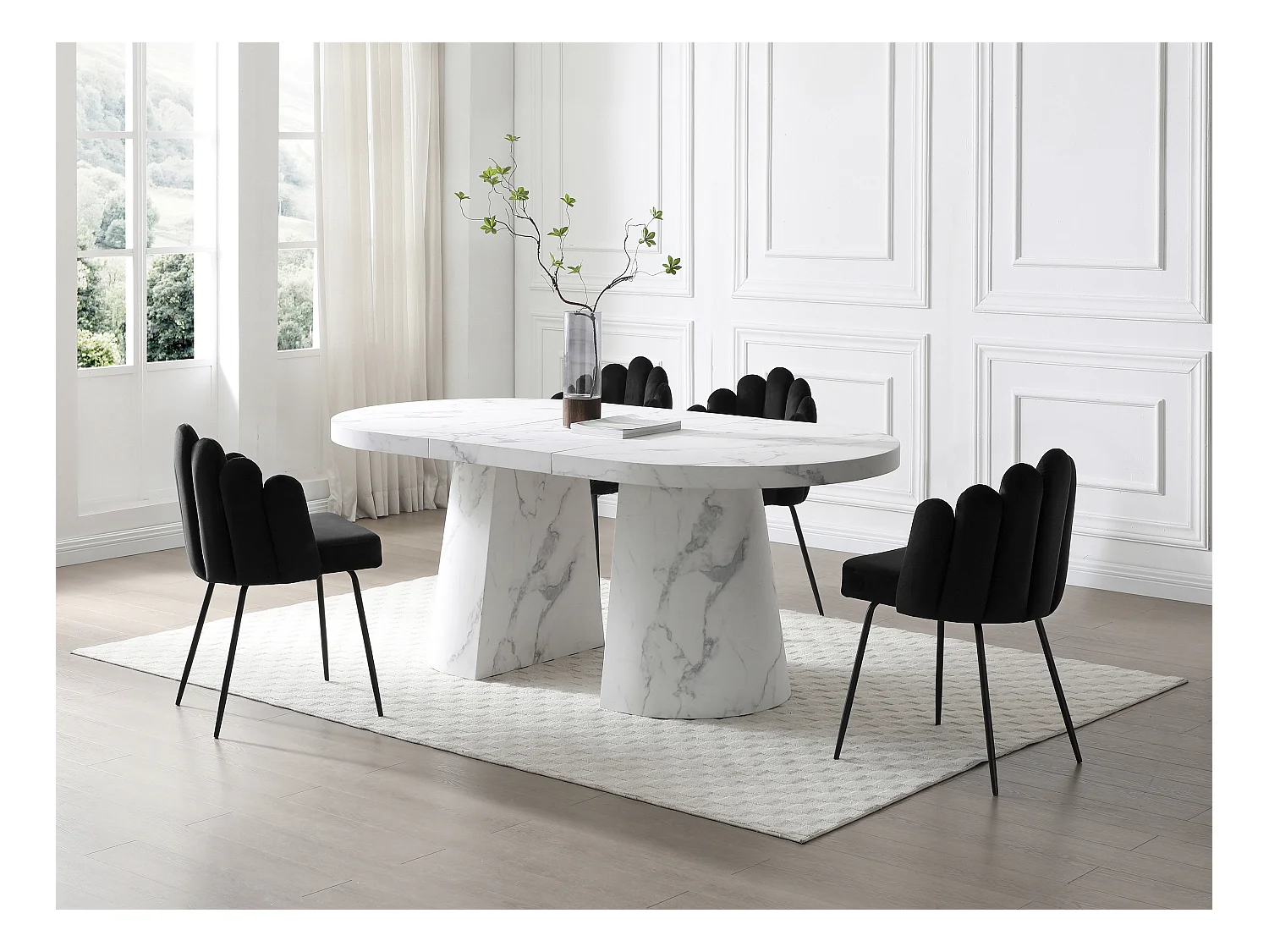 Lot de 6 chaises en velours et métal - Noir - ALTINAM de Pascal MORABITO