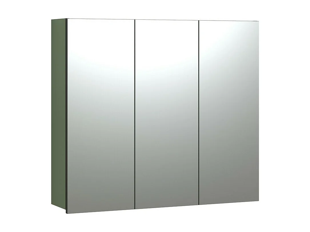 Armoire Murale de Salle de Bain avec Miroir Pure, Vert, 90x20x80 cm, Seven Design