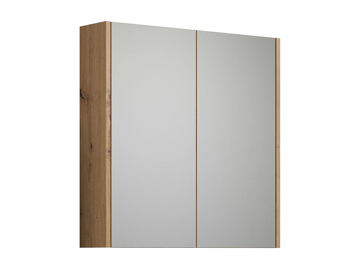 Armoire Murale de Salle de Bain avec Miroir Touch, Marron, 69x15x70 cm, Seven Design