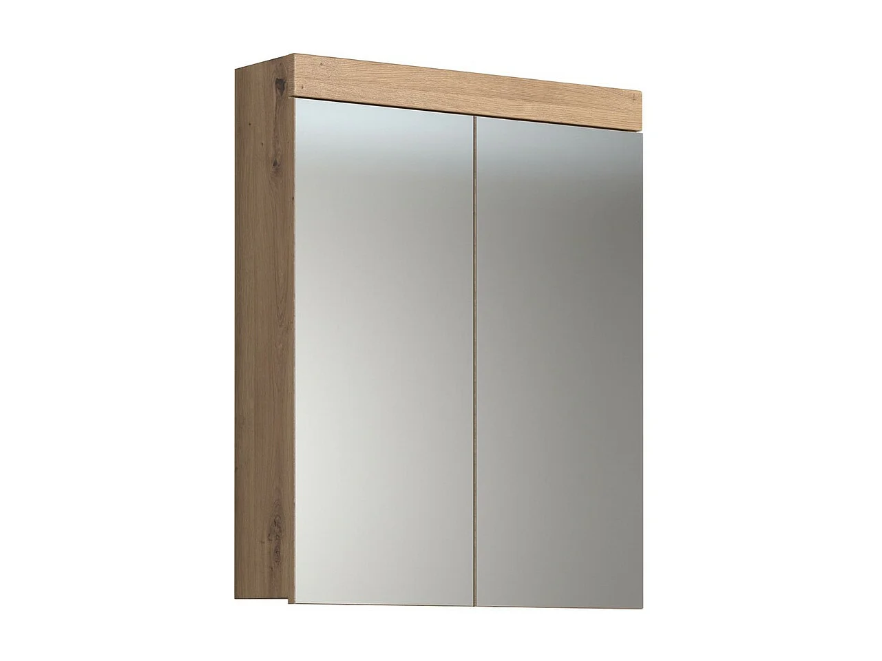 Armoire Murale de Salle de Bain avec Miroir Amanda, Marron, 60x17x77 cm, Seven Design
