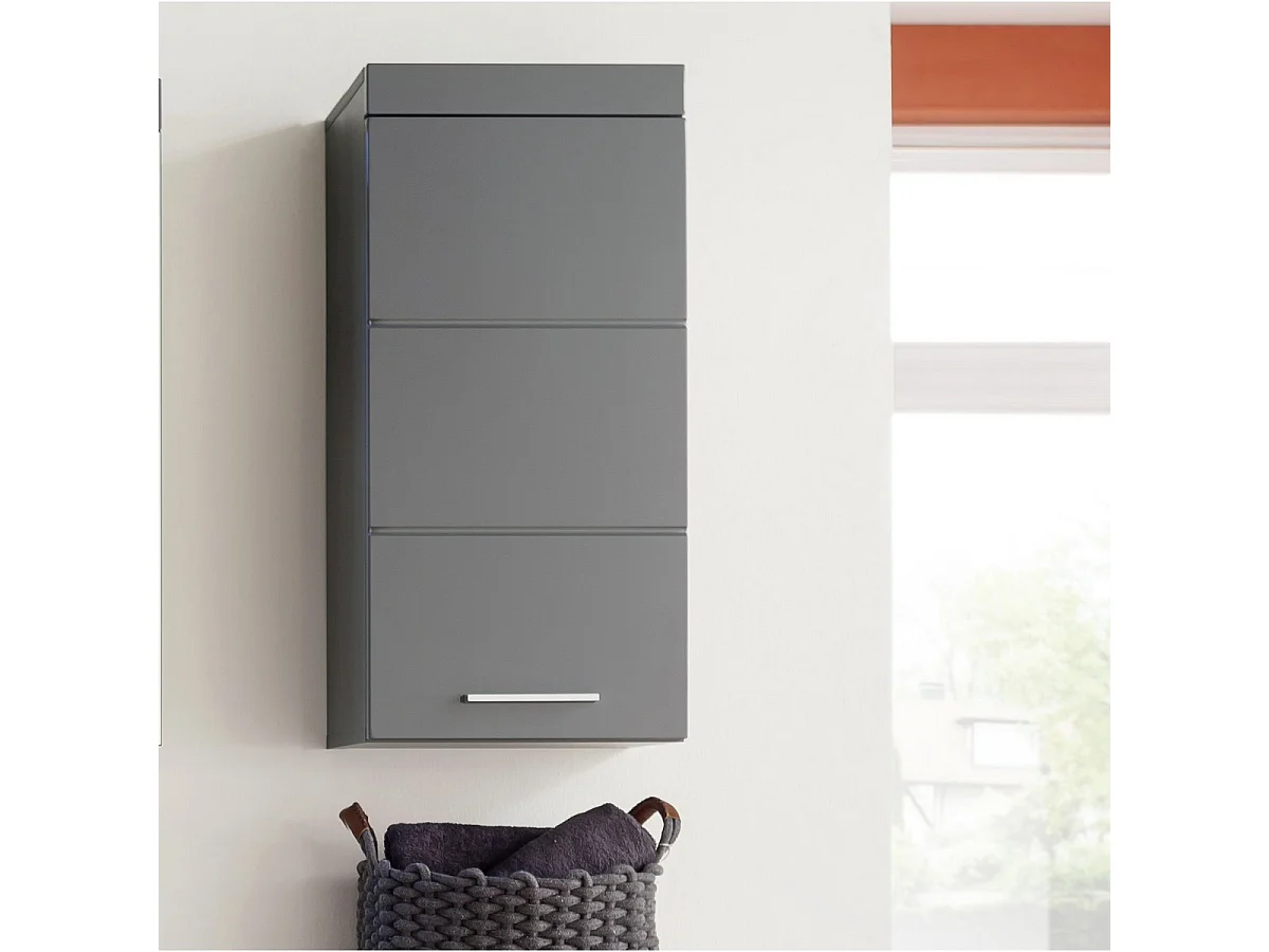Armoire Murale de Salle de Bain Amanda, Gris, 37x23x77 cm, Seven Design