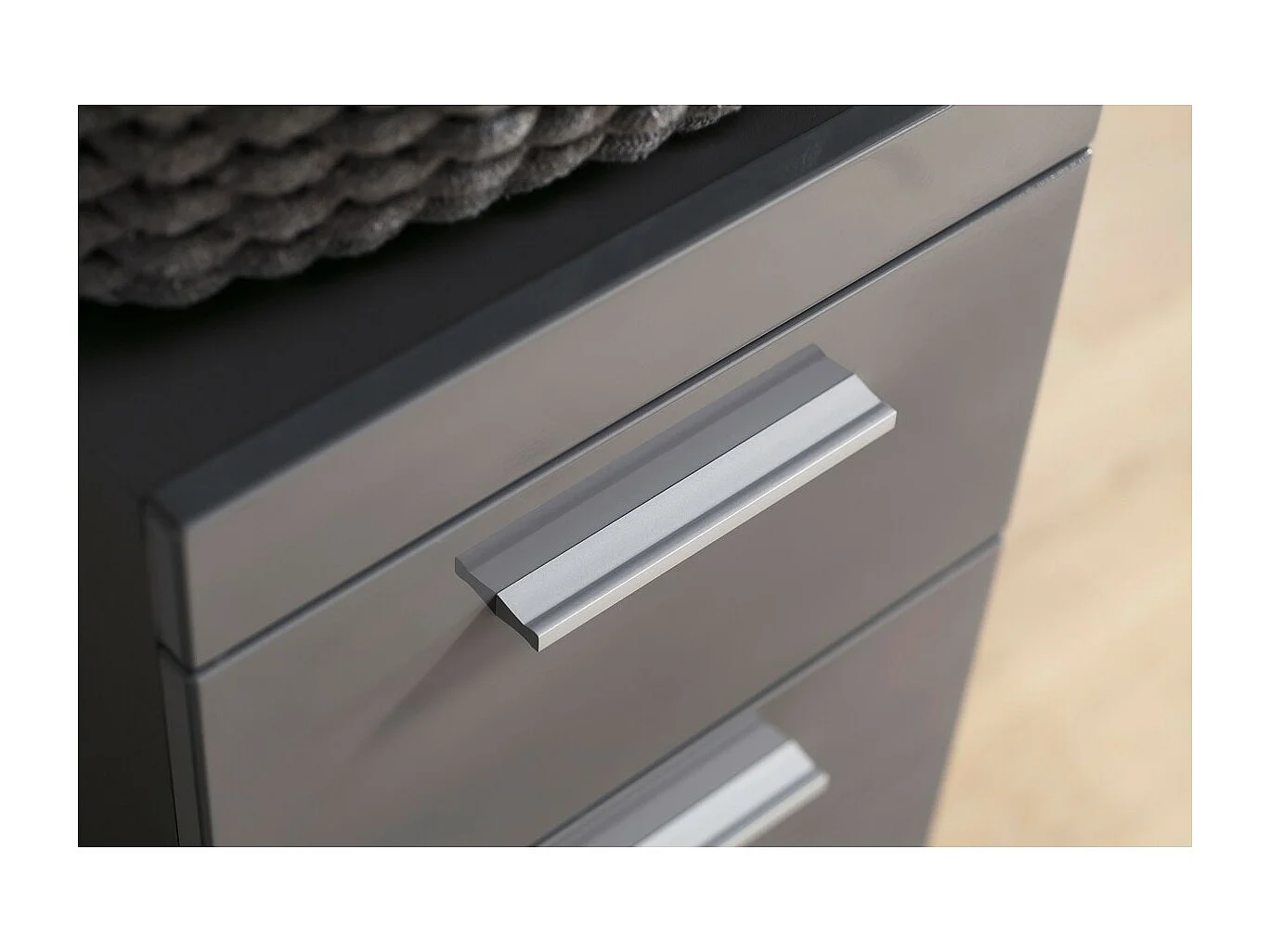 Armoire Murale de Salle de Bain Amanda, Gris, 37x23x77 cm, Seven Design