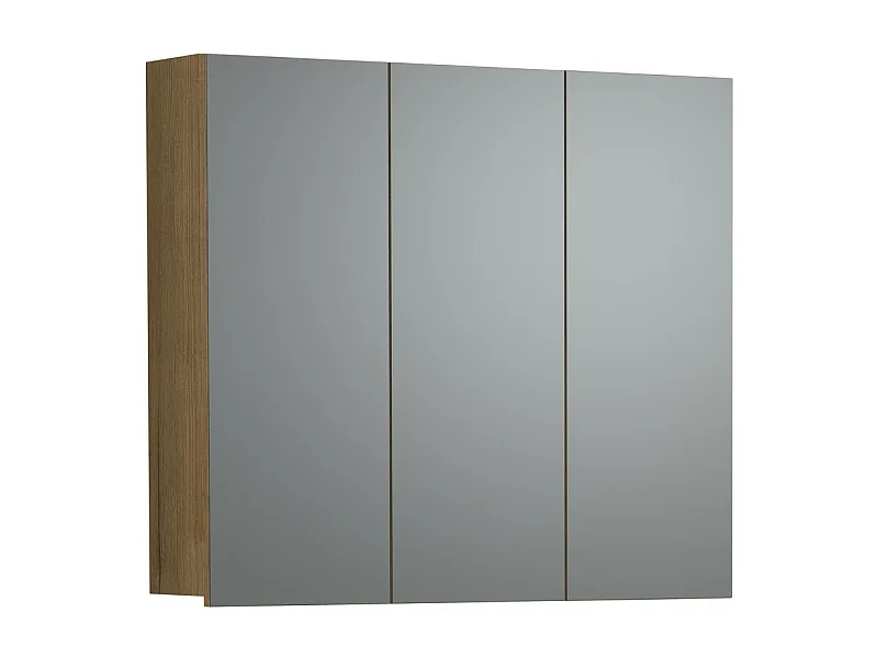 Armoire Murale de Salle de Bain avec Miroir Pure, Marron, 90x80x20 cm, EPIKASA