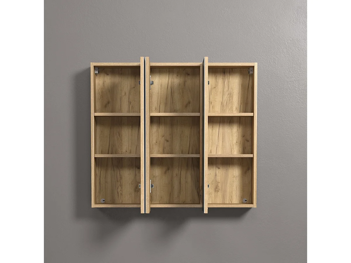 Pensile Bagno con Specchio Pure, Marrone, 90x80x20 cm, EPIKASA