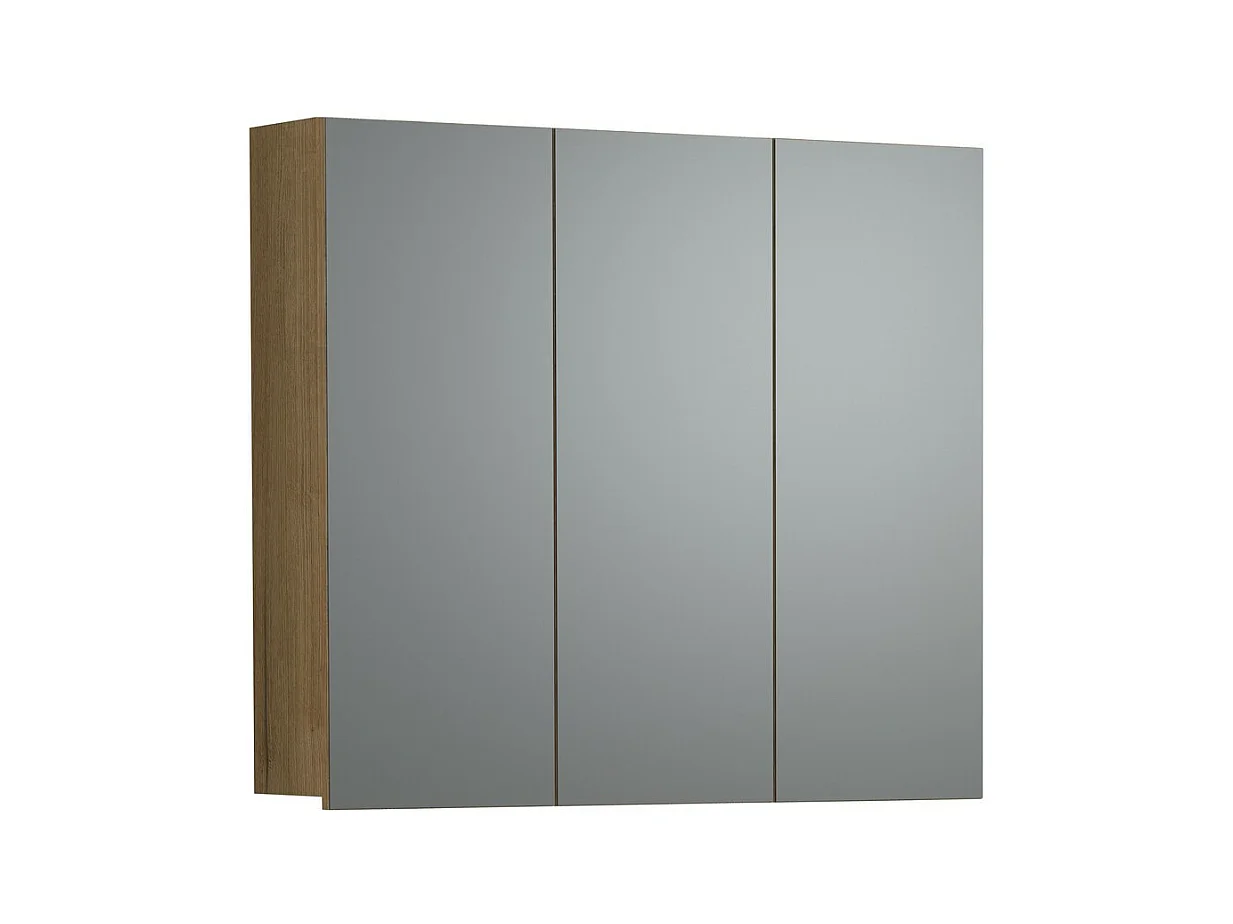 Armoire Murale de Salle de Bain avec Miroir Pure, Marron, 90x80x20 cm, EPIKASA