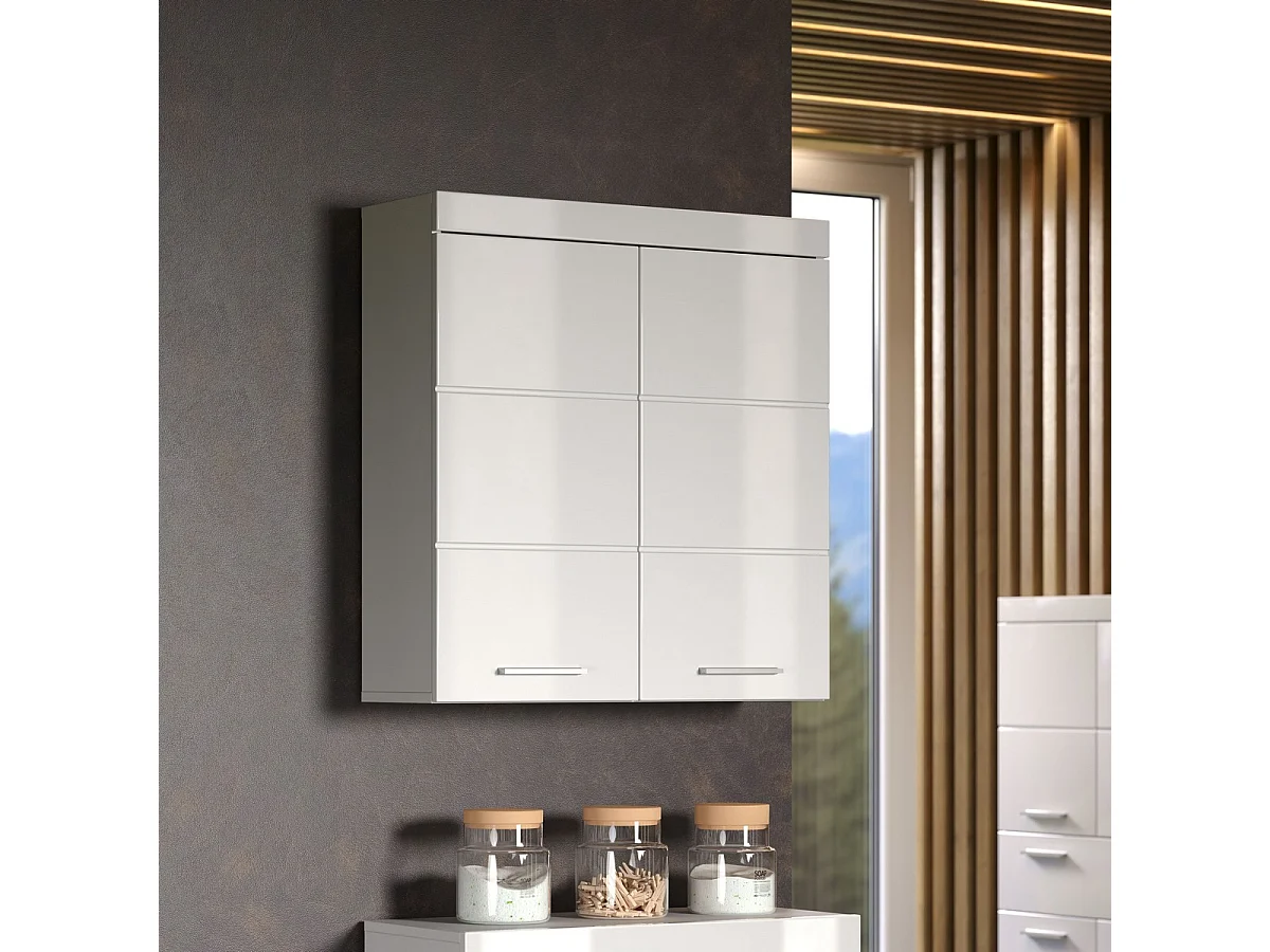 Armoire Murale de Salle de Bain Amanda, Blanc, 73x23x77 cm, Seven Design