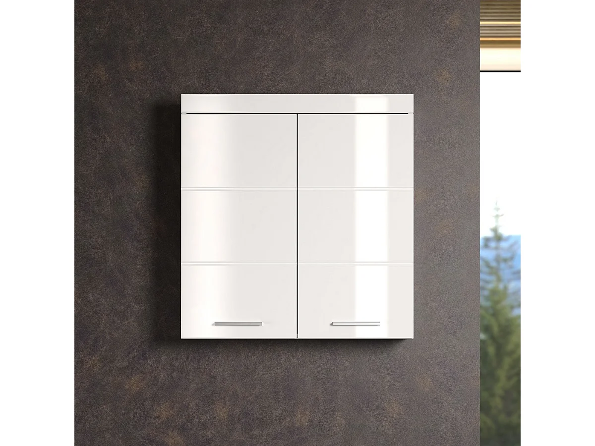 Armoire Murale de Salle de Bain Amanda, Blanc, 73x23x77 cm, Seven Design
