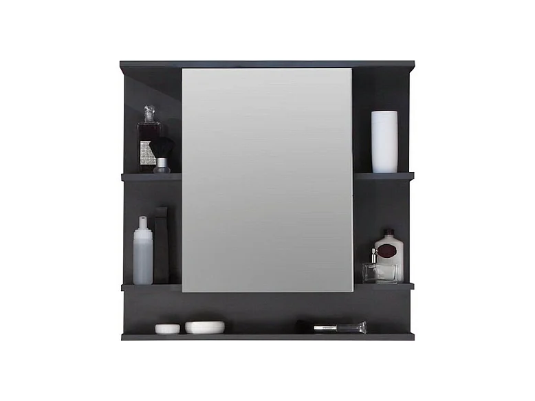 Armoire Murale de Salle de Bain avec Miroir Tetis, Anthracite, 72x76x20 cm, EPIKASA