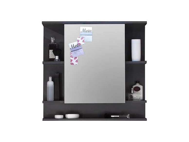 Badkamer Wandkast met Spiegel Tetis, Antraciet, 72x76x20 cm, EPIKASA