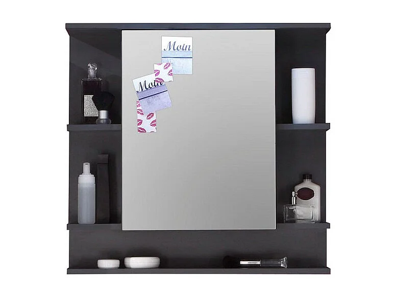Armoire Murale de Salle de Bain avec Miroir Tetis, Anthracite, 72x20x76 cm, Seven Design