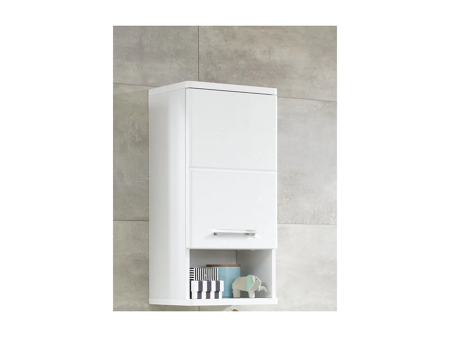 Armoire Murale de Salle de Bain Monte, Blanc, 37x28x76 cm, Seven Design