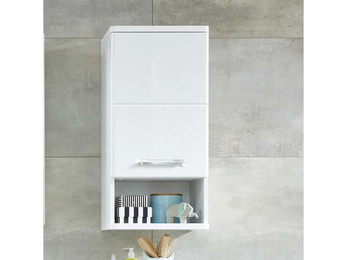 Armoire Murale de Salle de Bain Monte, Blanc, 37x28x76 cm, Seven Design