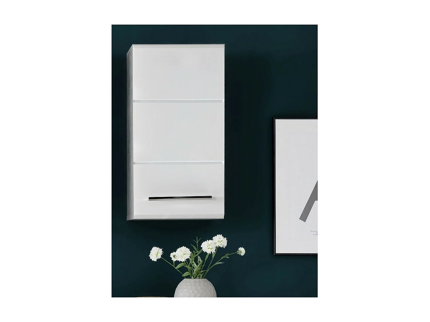 Armoire Murale de Salle de Bain Nano, Blanc, 32x21x61 cm, Seven Design