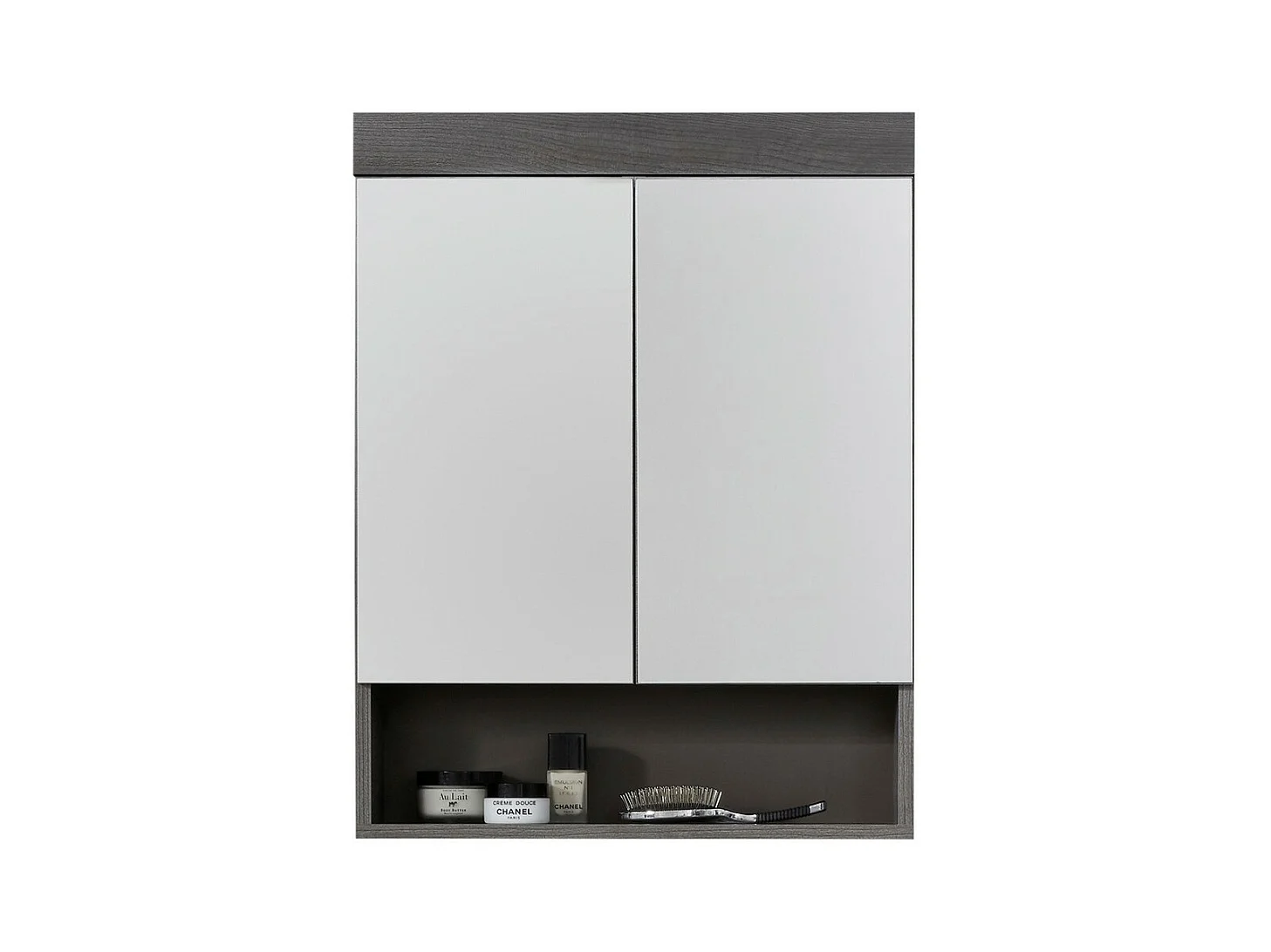 Armoire Murale de Salle de Bain avec Miroir Moon, Gris, 58x75x18 cm, EPIKASA