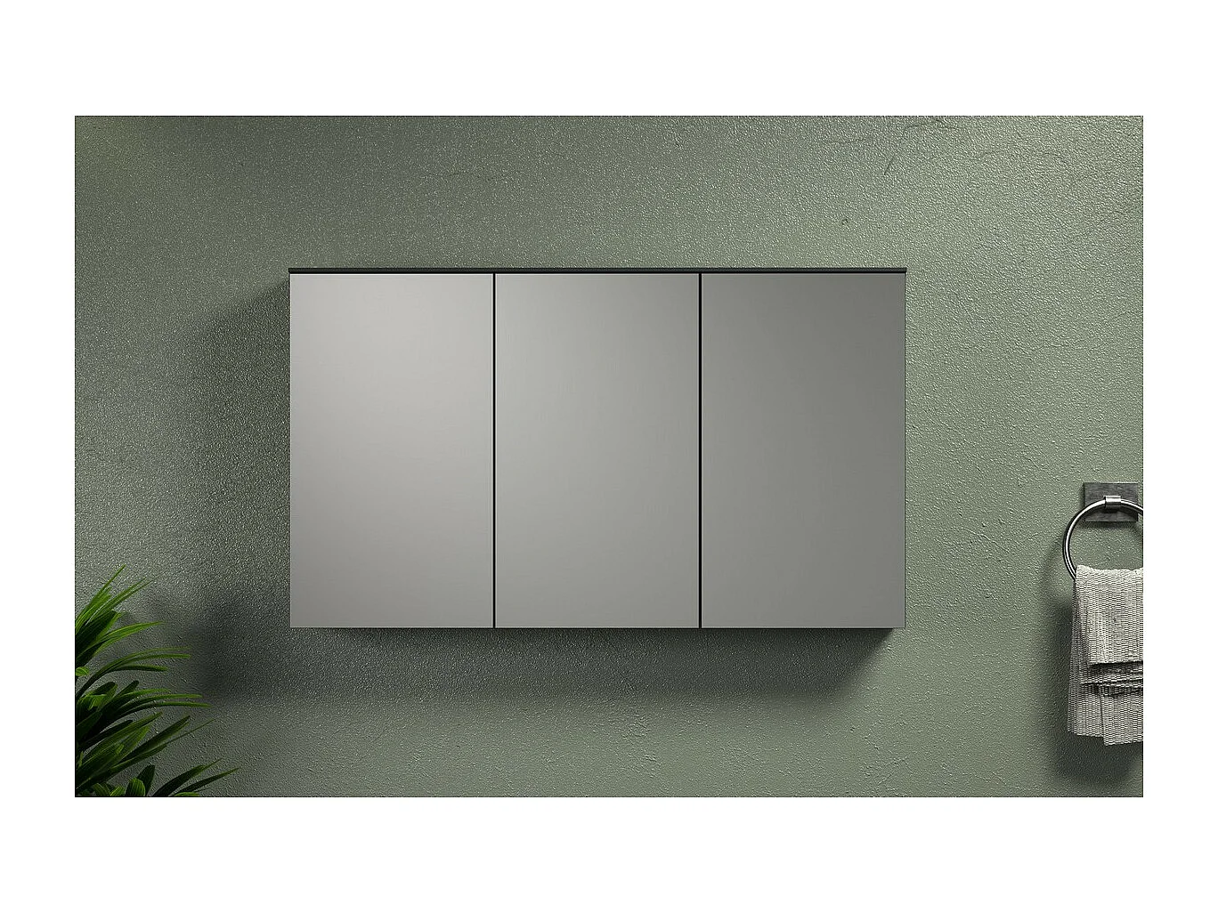 Armoire Murale de Salle de Bain avec Miroir Synnax, Anthracite, 120x17x70 cm, Seven Design
