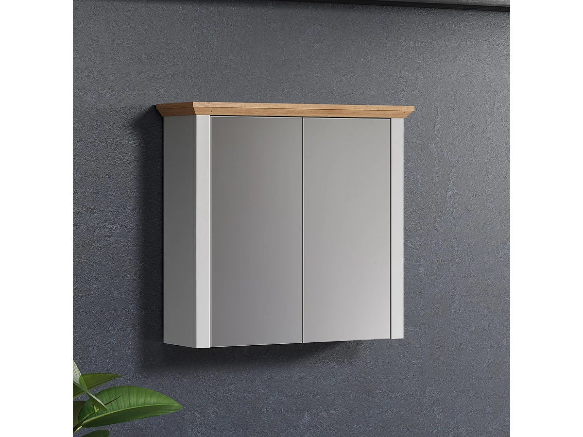 Pensile Bagno con Specchio Landside, Bianco, 78x73x24 cm, EPIKASA