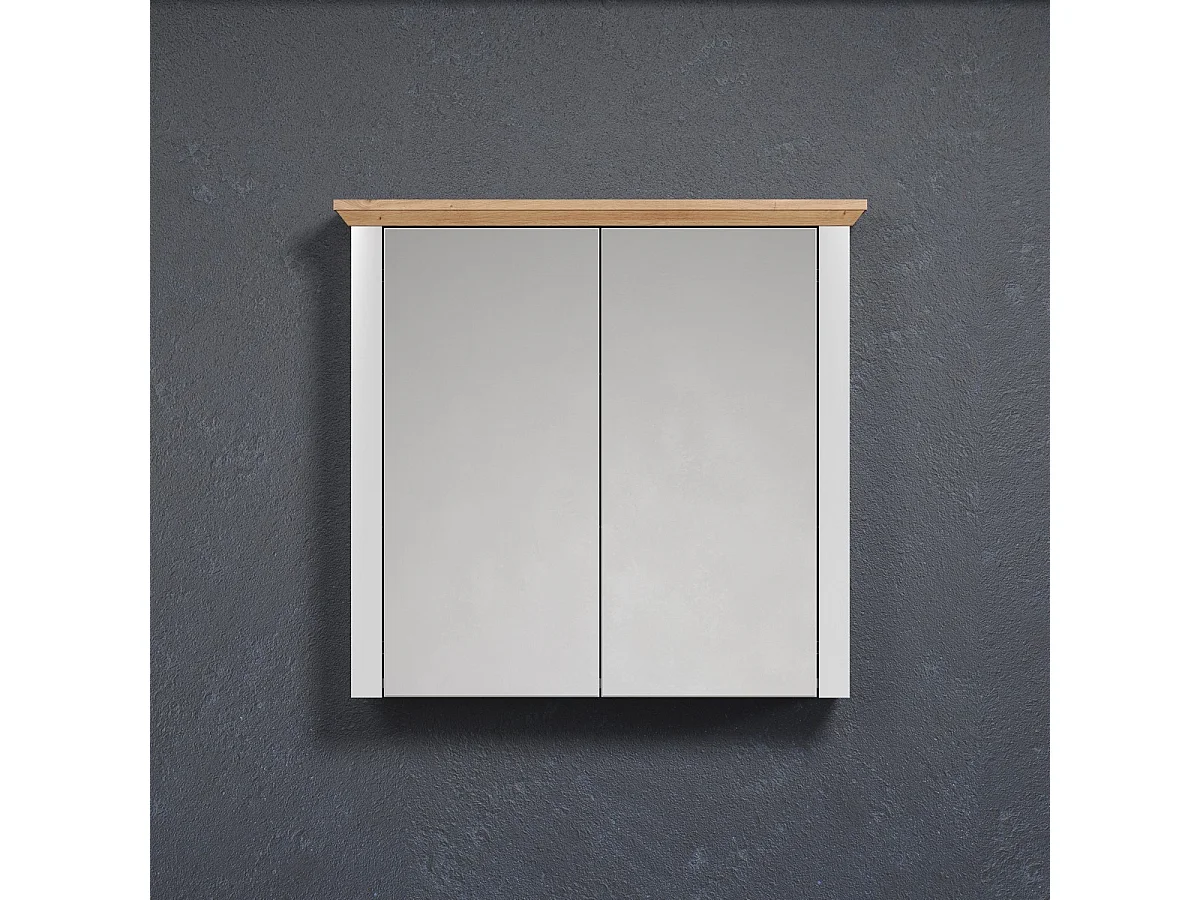 Pensile Bagno con Specchio Landside, Bianco, 78x73x24 cm, EPIKASA