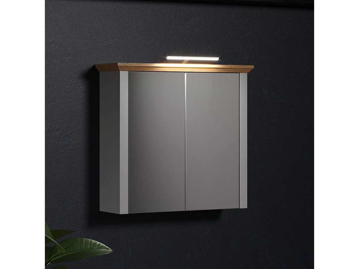 Pensile Bagno con Specchio Landside, Bianco, 78x73x24 cm, EPIKASA