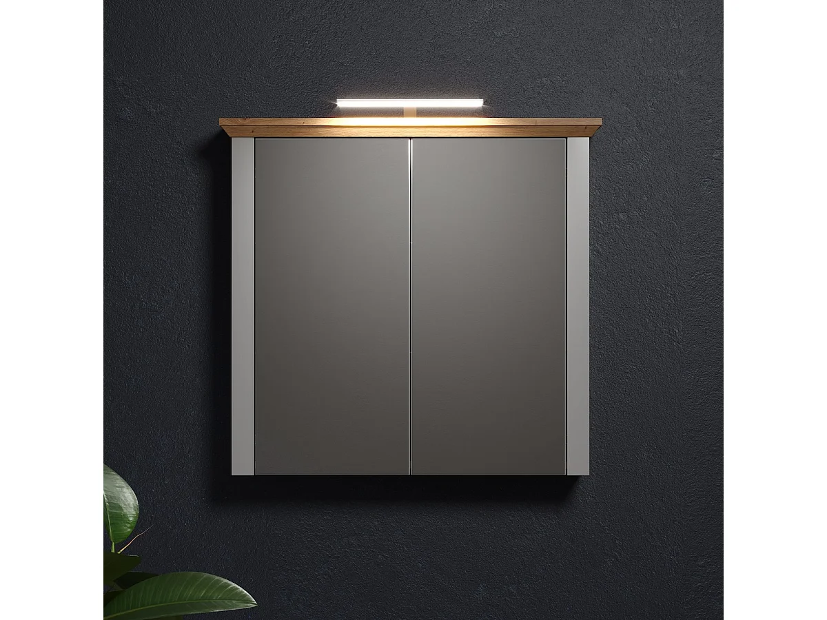 Pensile Bagno con Specchio Landside, Bianco, 78x73x24 cm, EPIKASA