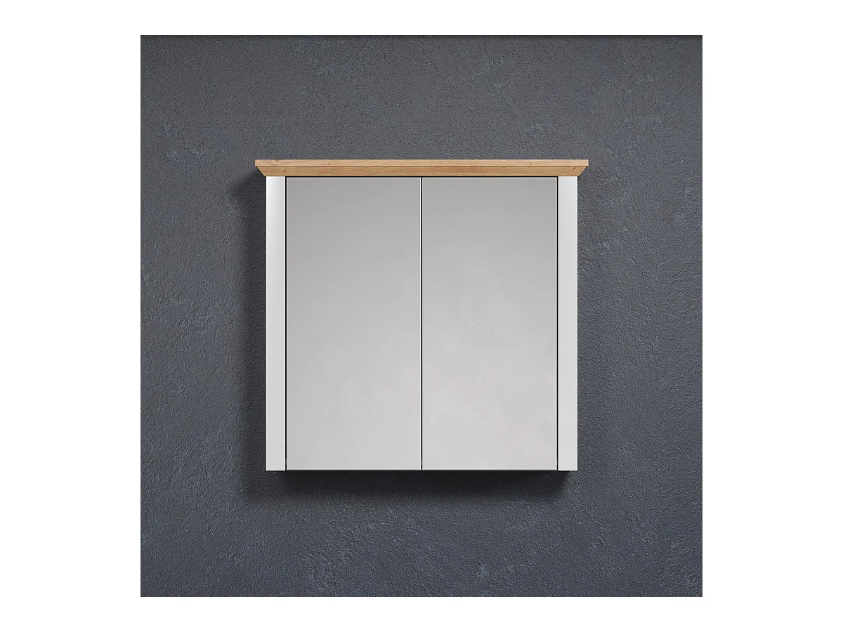 Armoire Murale de Salle de Bain avec Miroir Landside, Blanc, 78x73x24 cm, EPIKASA