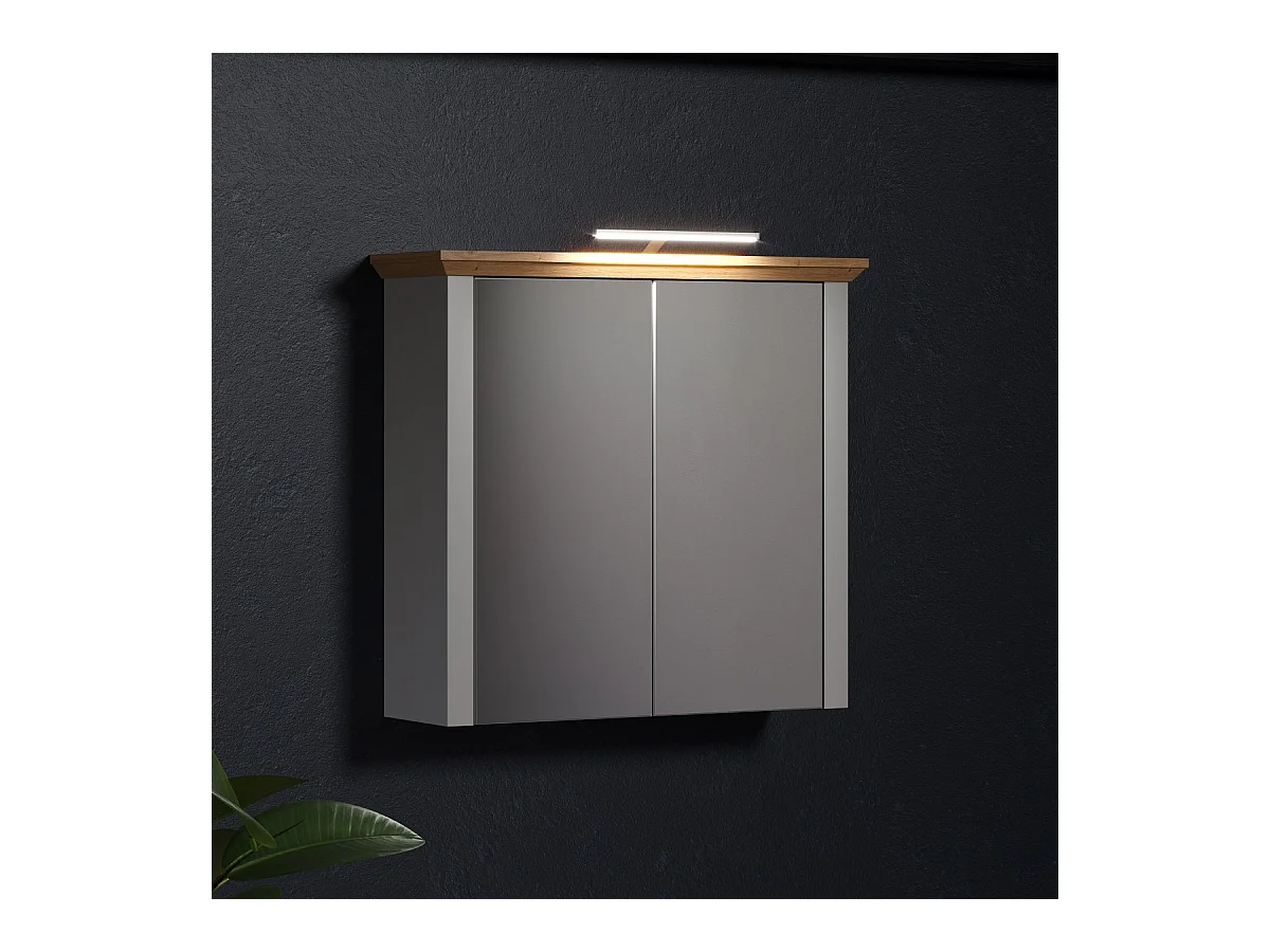 Armoire Murale de Salle de Bain avec Miroir Landside, Blanc, 78x73x24 cm, EPIKASA
