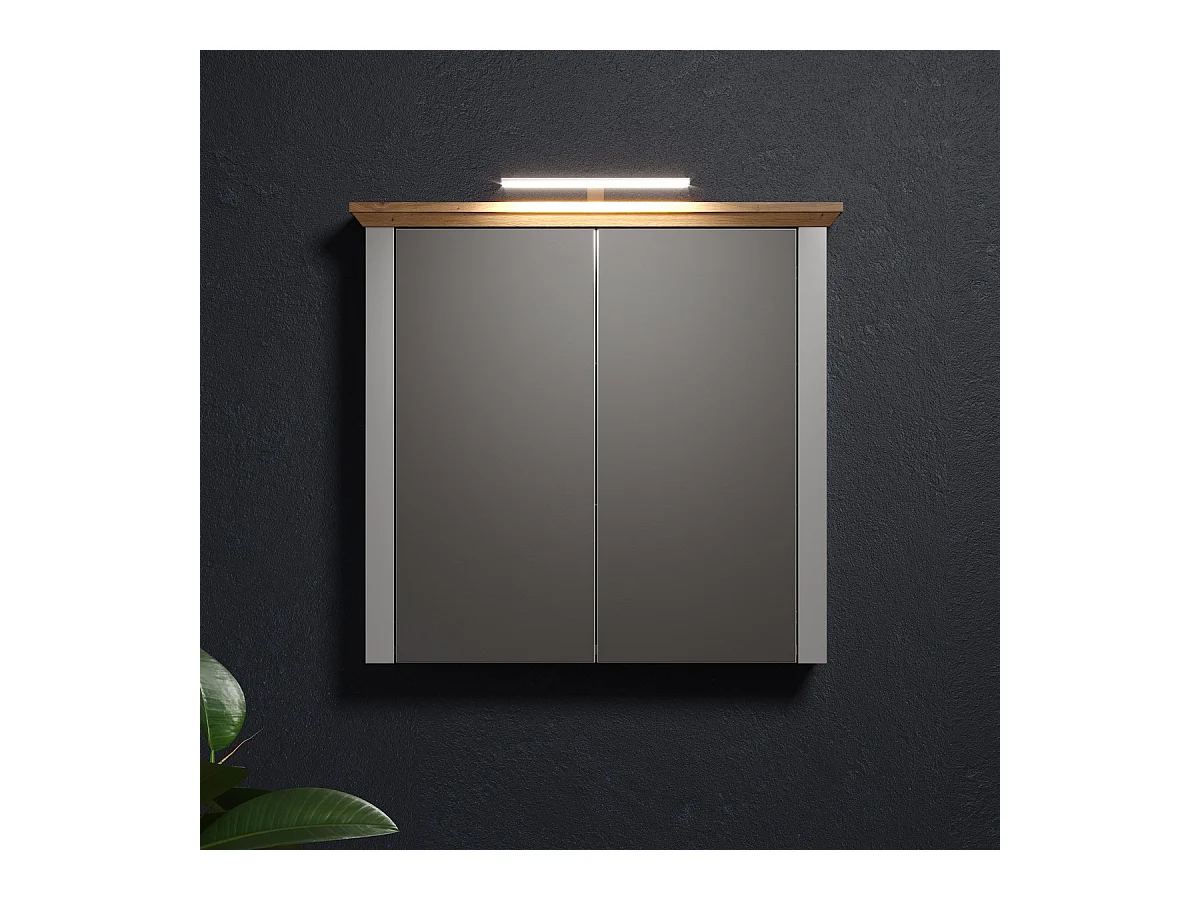Armoire Murale de Salle de Bain avec Miroir Landside, Blanc, 78x73x24 cm, EPIKASA