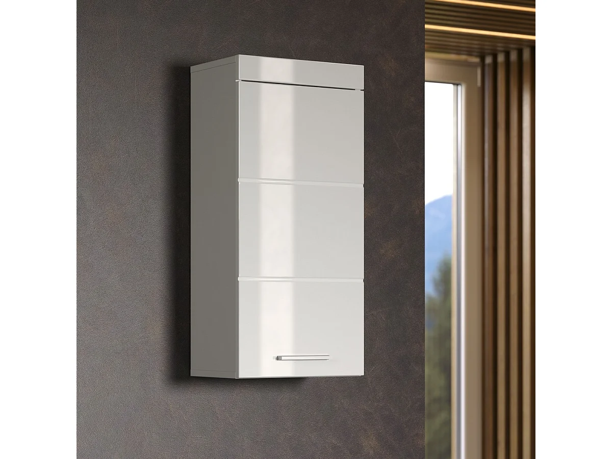 Armoire Murale de Salle de Bain Amanda 8, Blanc, 37x23x77 cm, Seven Design