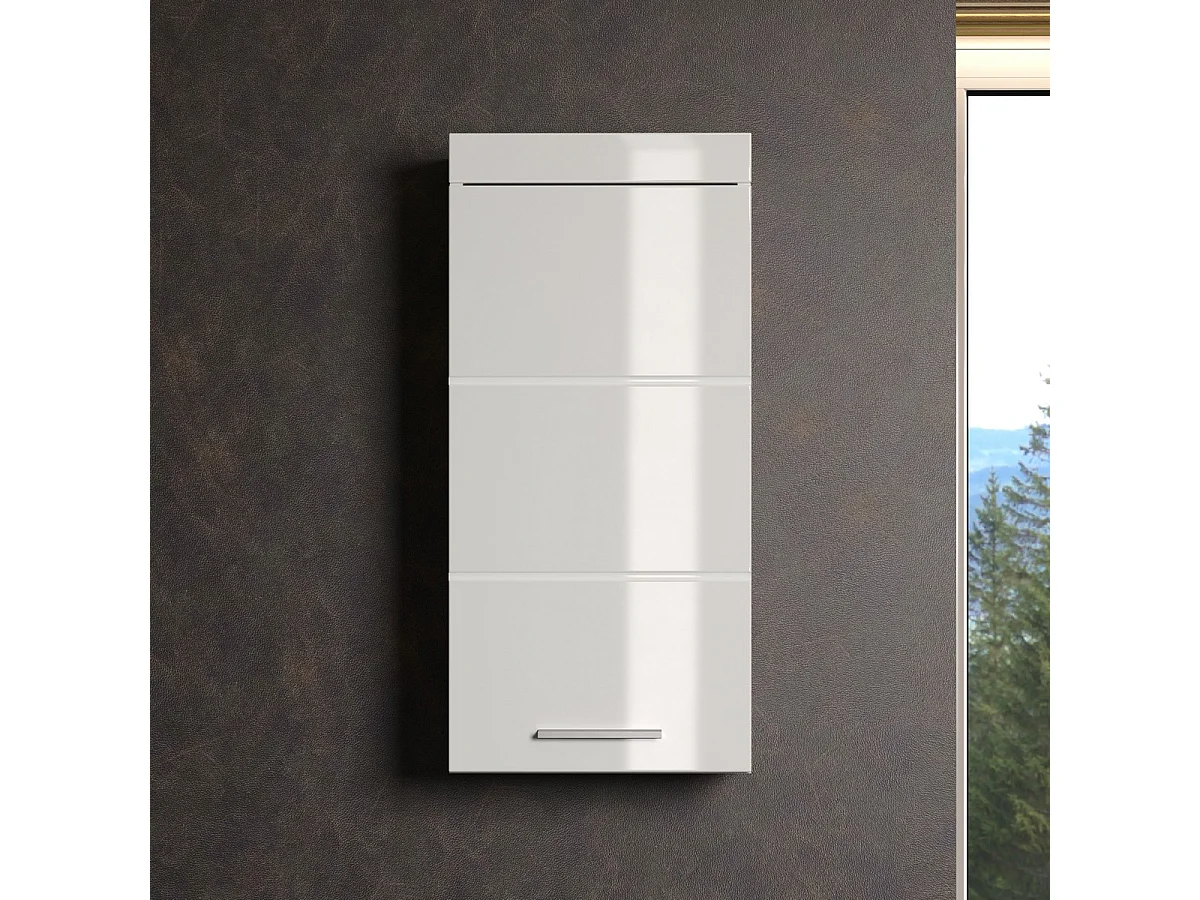 Armoire Murale de Salle de Bain Amanda 8, Blanc, 37x23x77 cm, Seven Design