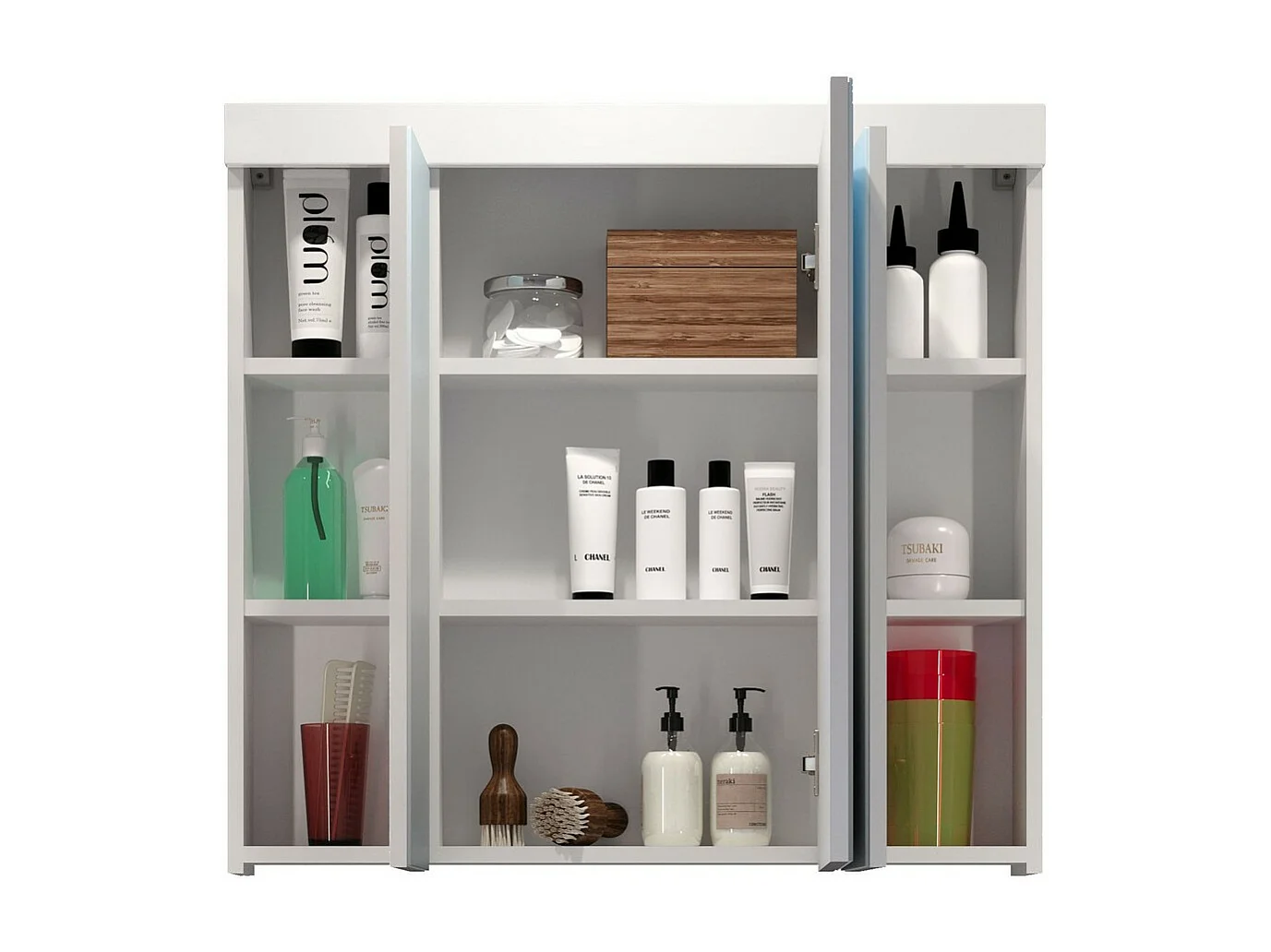 Pensile Bagno con Specchio Devon, Bianco, 80x75x16 cm, EPIKASA