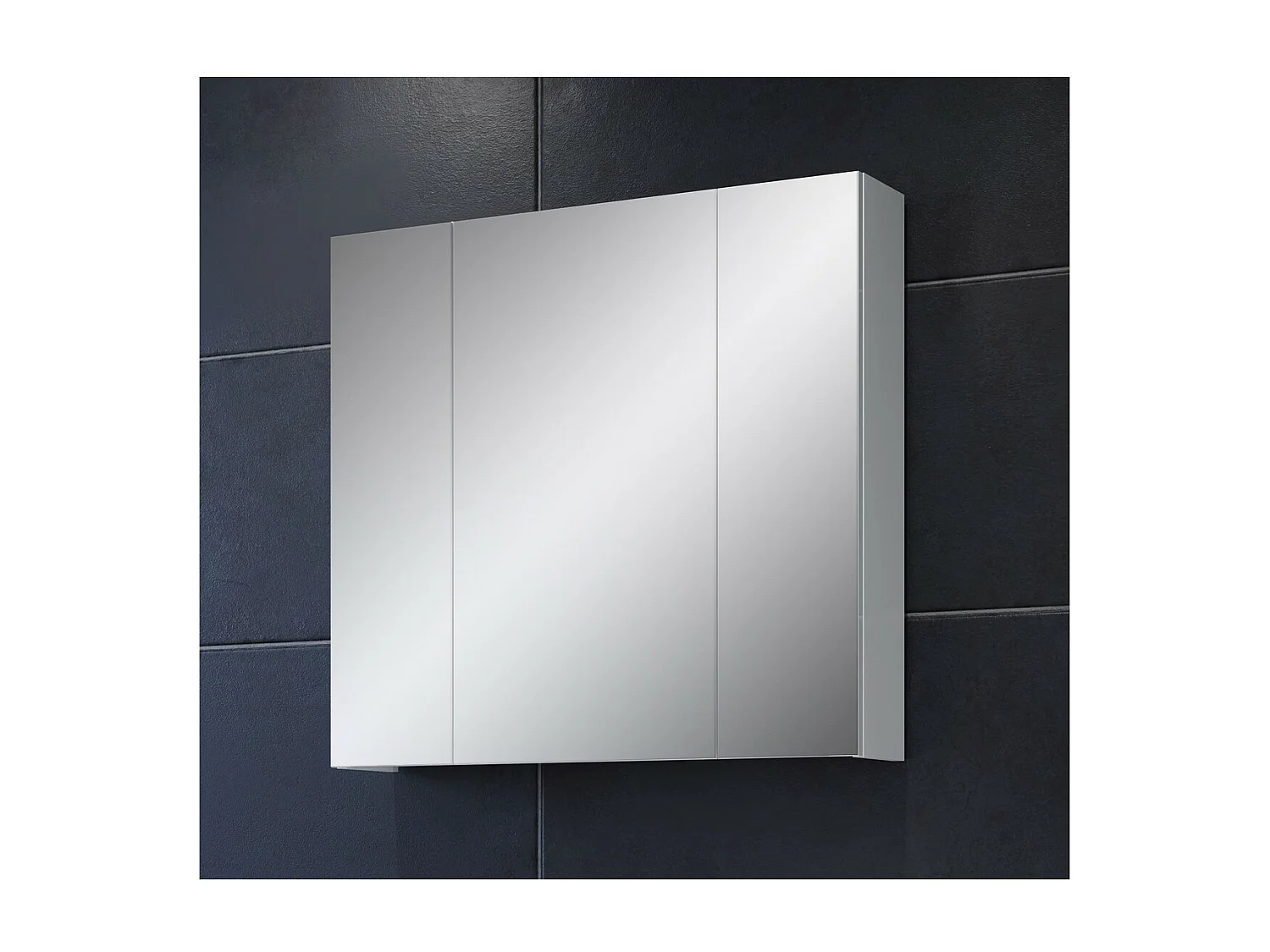 Pensile Bagno con Specchio Devon, Bianco, 80x75x16 cm, EPIKASA