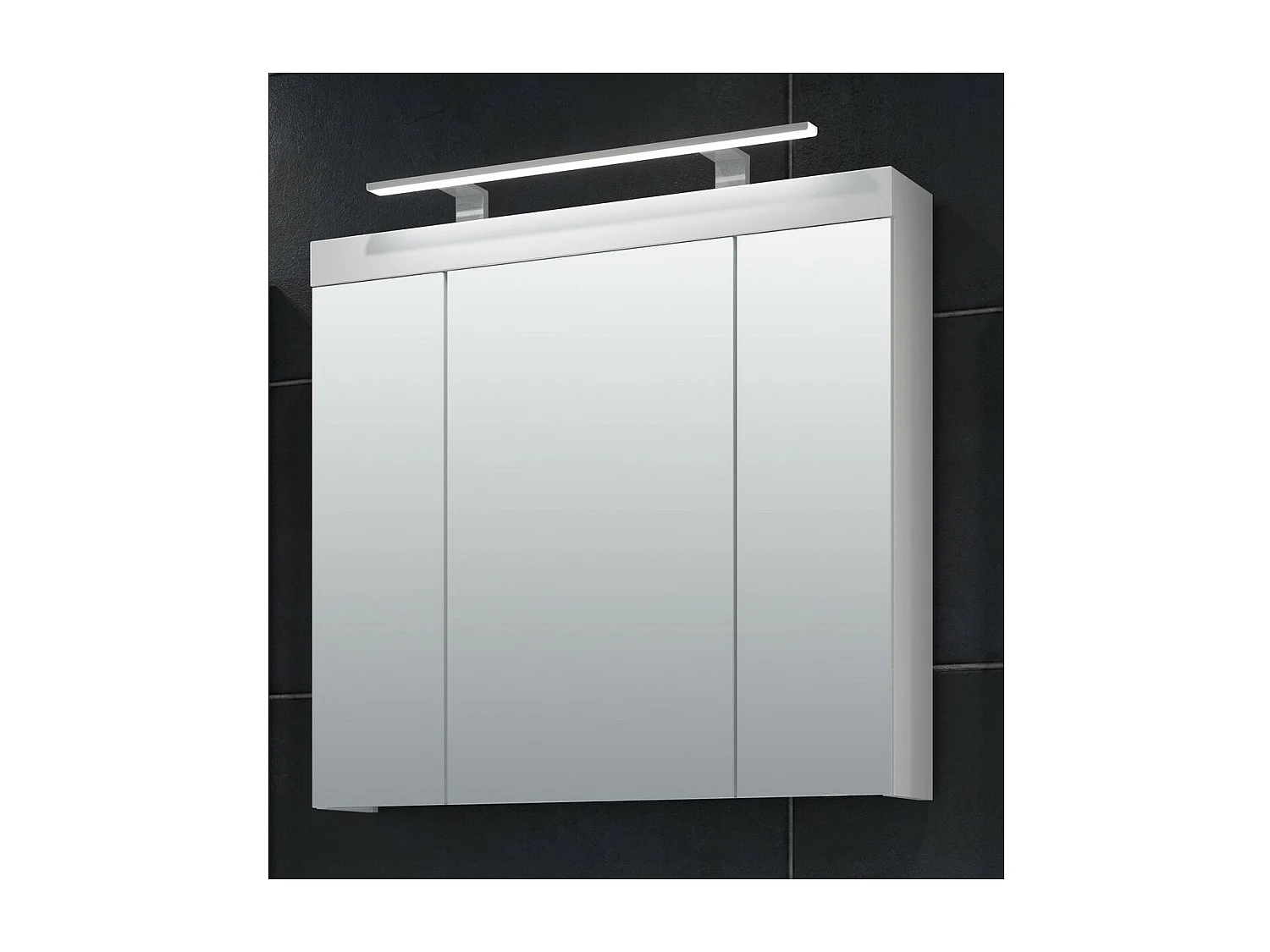 Pensile Bagno con Specchio Devon, Bianco, 80x75x16 cm, EPIKASA