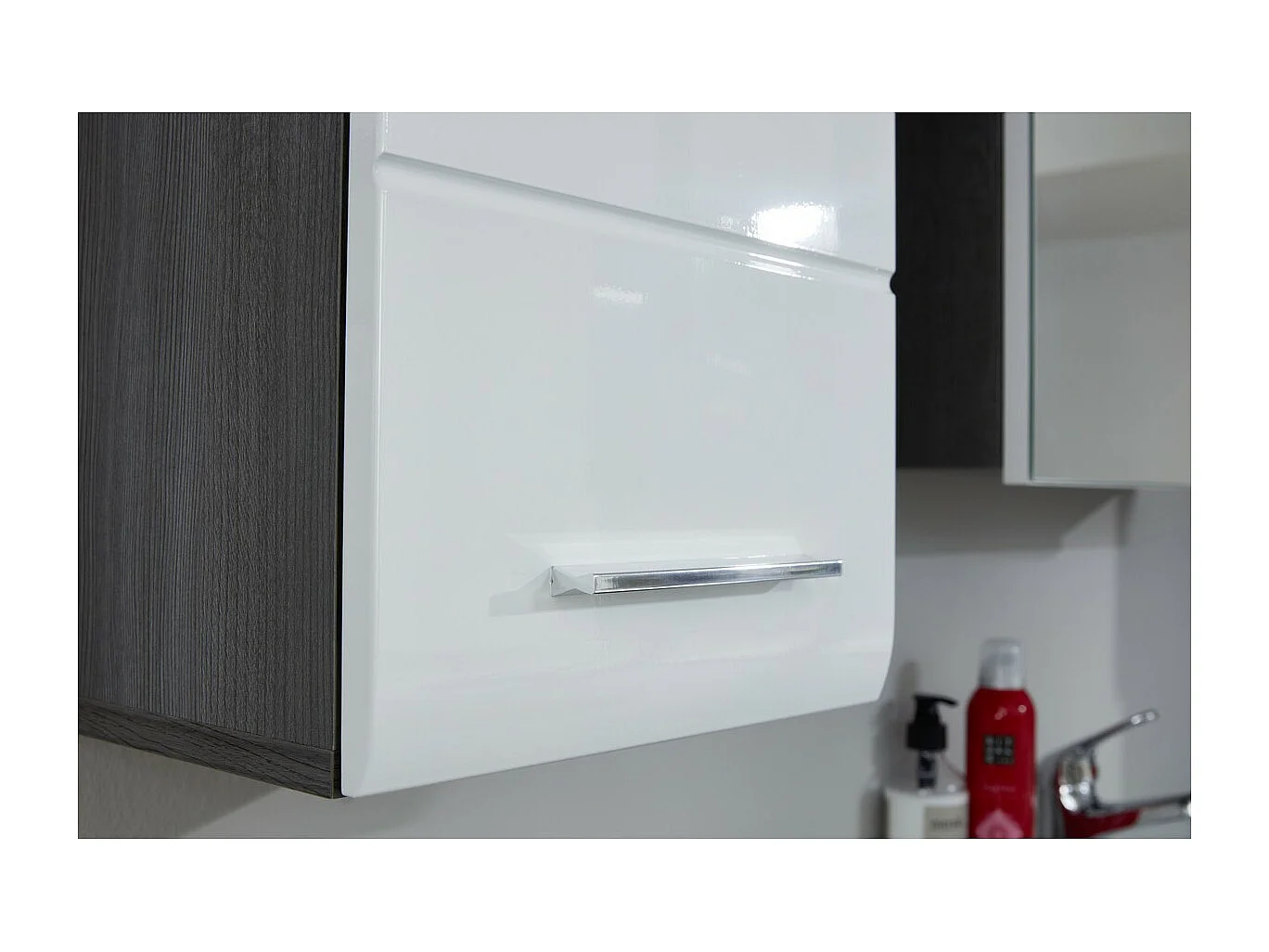 Armoire Murale de Salle de Bain Line, Blanc, 30x24x77 cm, Seven Design