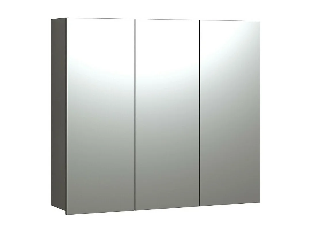 Pensile Bagno con Specchio Pure, Antracite, 90x80x20 cm, EPIKASA