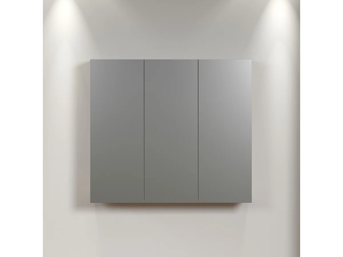 Pensile Bagno con Specchio Pure, Antracite, 90x80x20 cm, EPIKASA