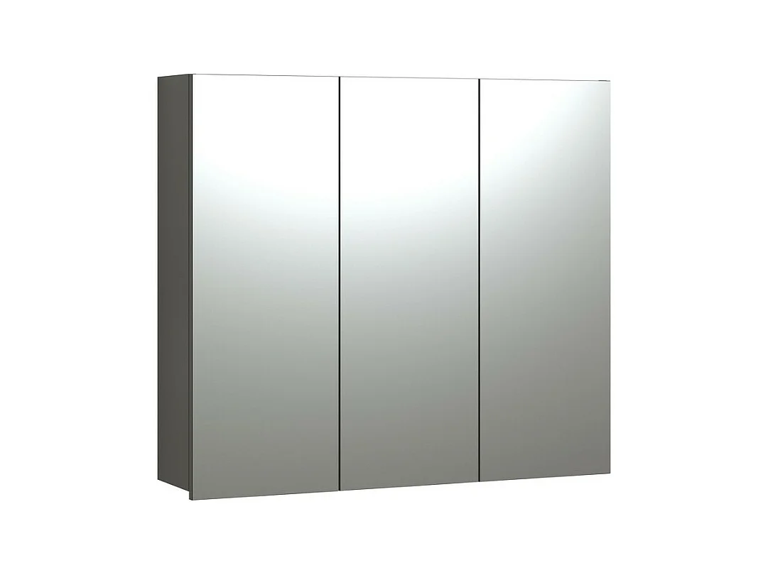 Armoire Murale de Salle de Bain avec Miroir Pure, Anthracite, 90x80x20 cm, EPIKASA