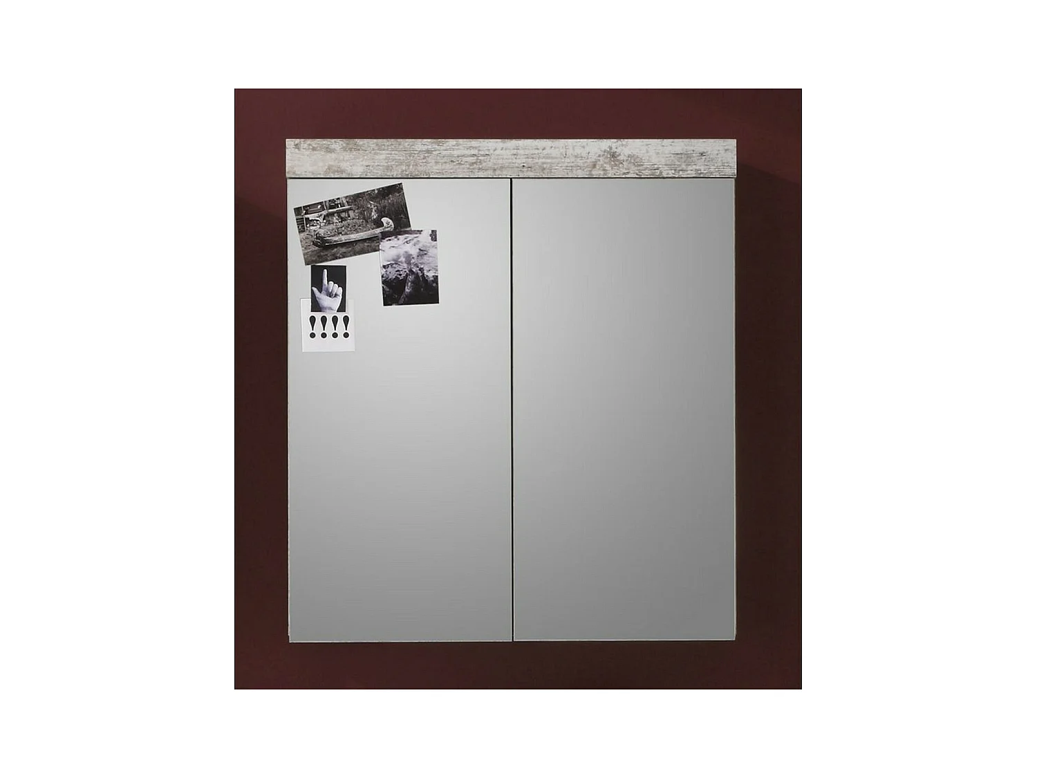 Armoire Murale de Salle de Bain avec Miroir Boom, Marron, 72x17x79 cm, Seven Design