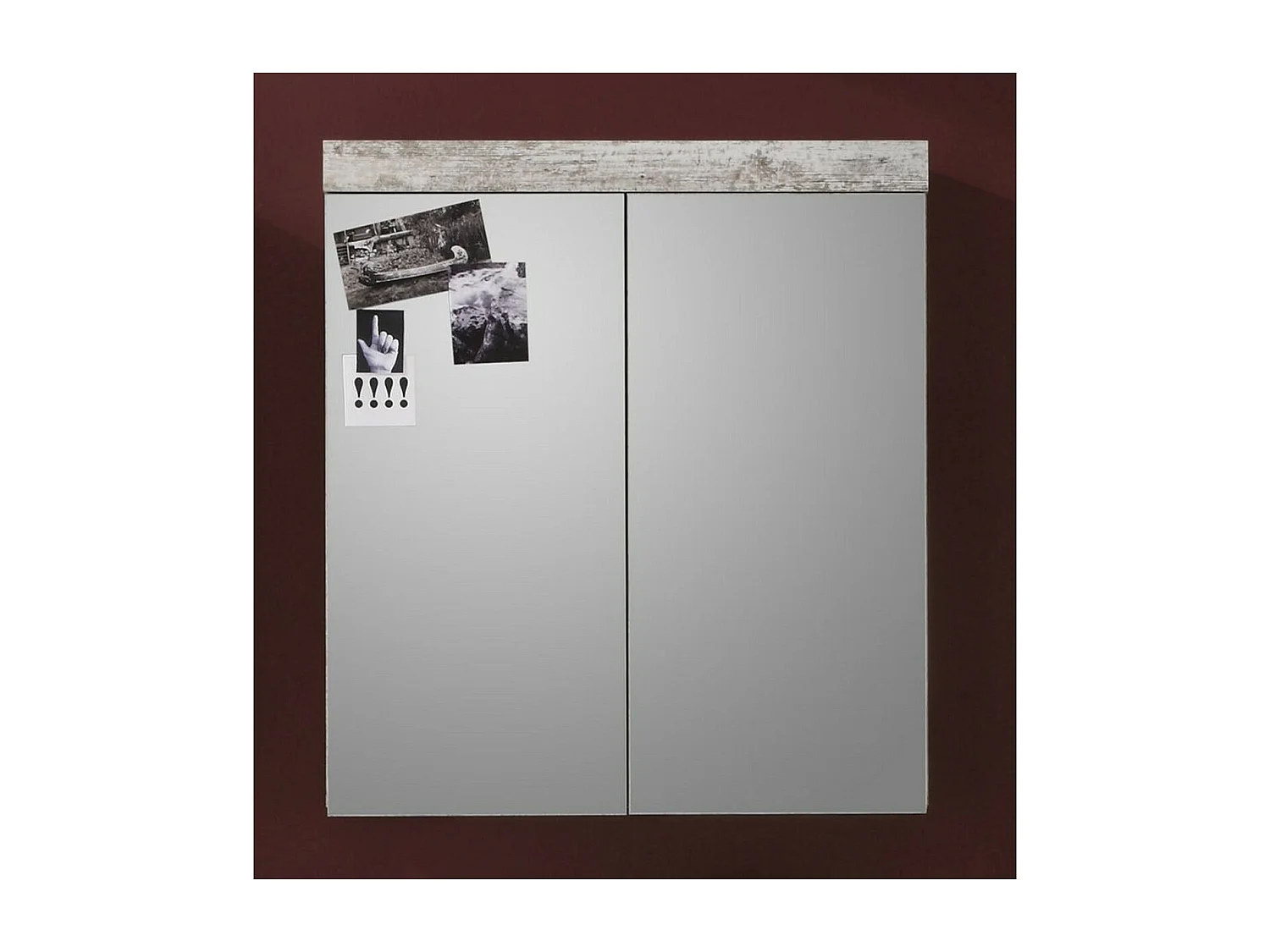 Armoire Murale de Salle de Bain avec Miroir Boom, Marron, 72x17x79 cm, Seven Design