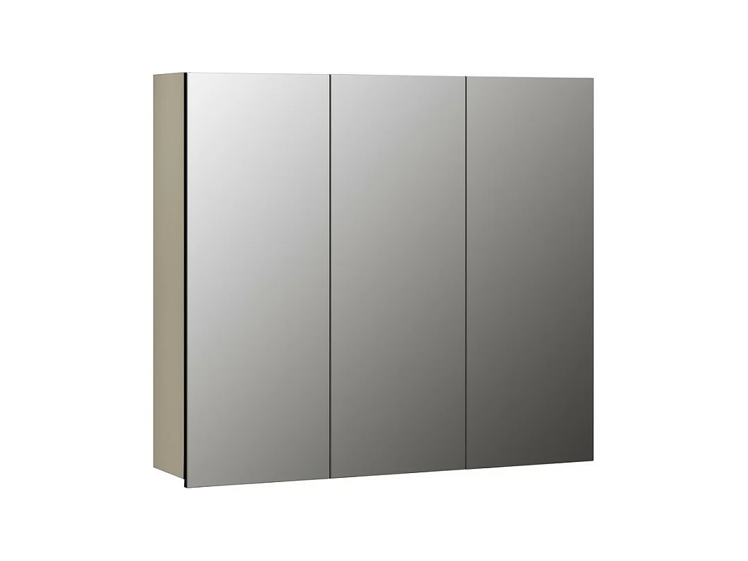 Armoire Murale de Salle de Bain avec Miroir Pure, Gris, 90x80x20 cm, EPIKASA