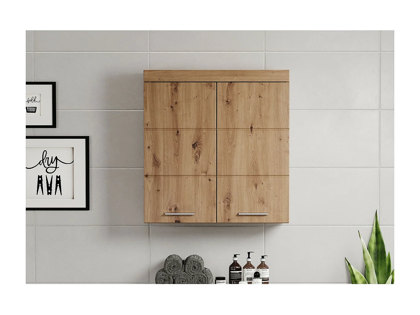 Armoire Murale de Salle de Bain Amanda, Marron, 73x23x77 cm, Seven Design