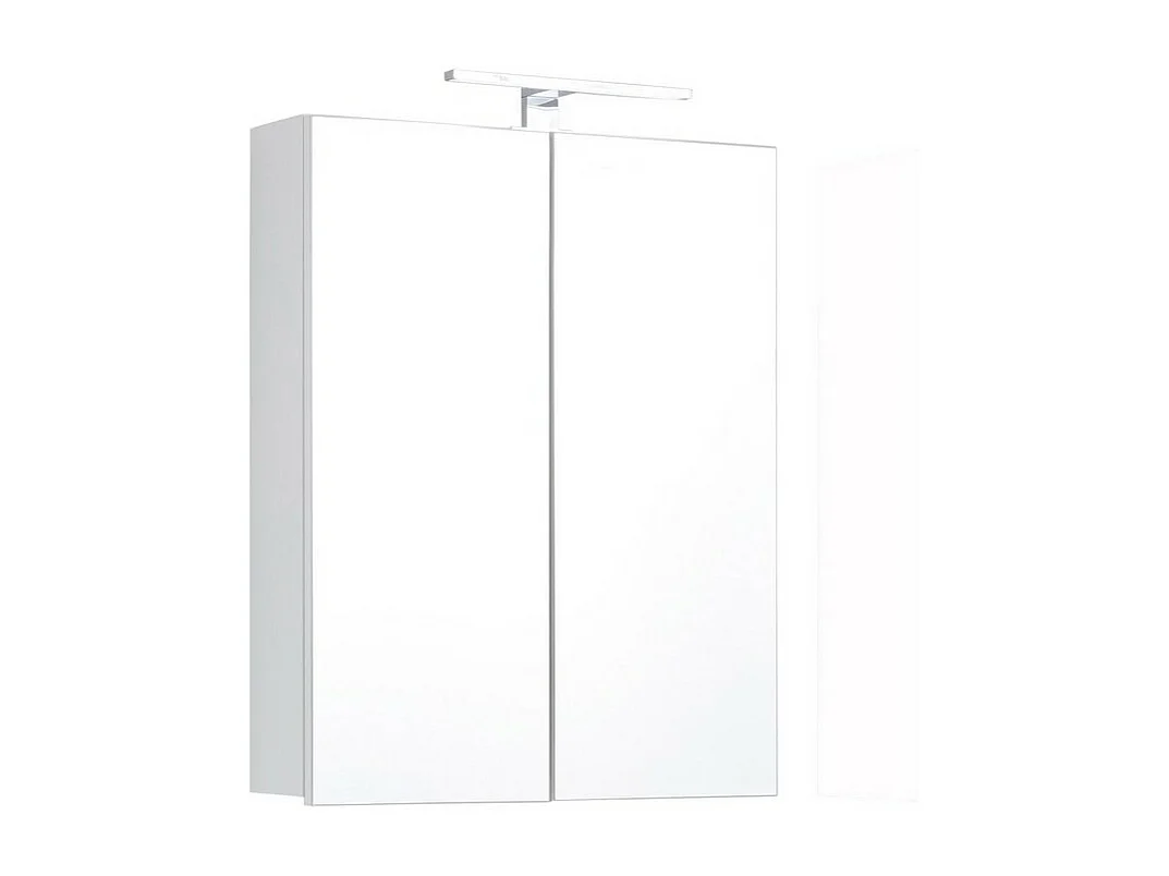 Armoire Murale de Salle de Bain avec Miroir Line, Blanc, 60x18x67 cm, Seven Design