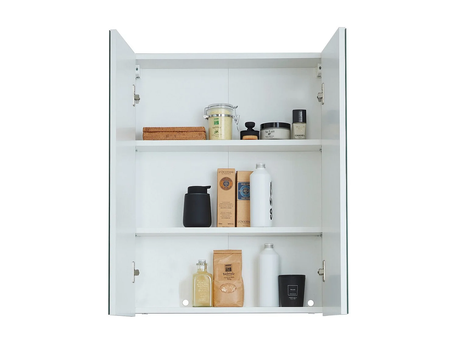 Armoire Murale de Salle de Bain avec Miroir Line, Blanc, 60x18x67 cm, Seven Design