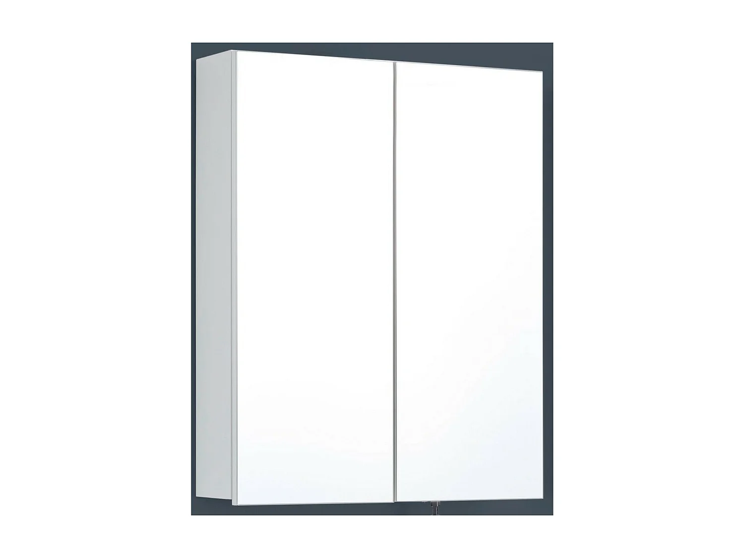 Armoire Murale de Salle de Bain avec Miroir Line, Blanc, 60x18x67 cm, Seven Design