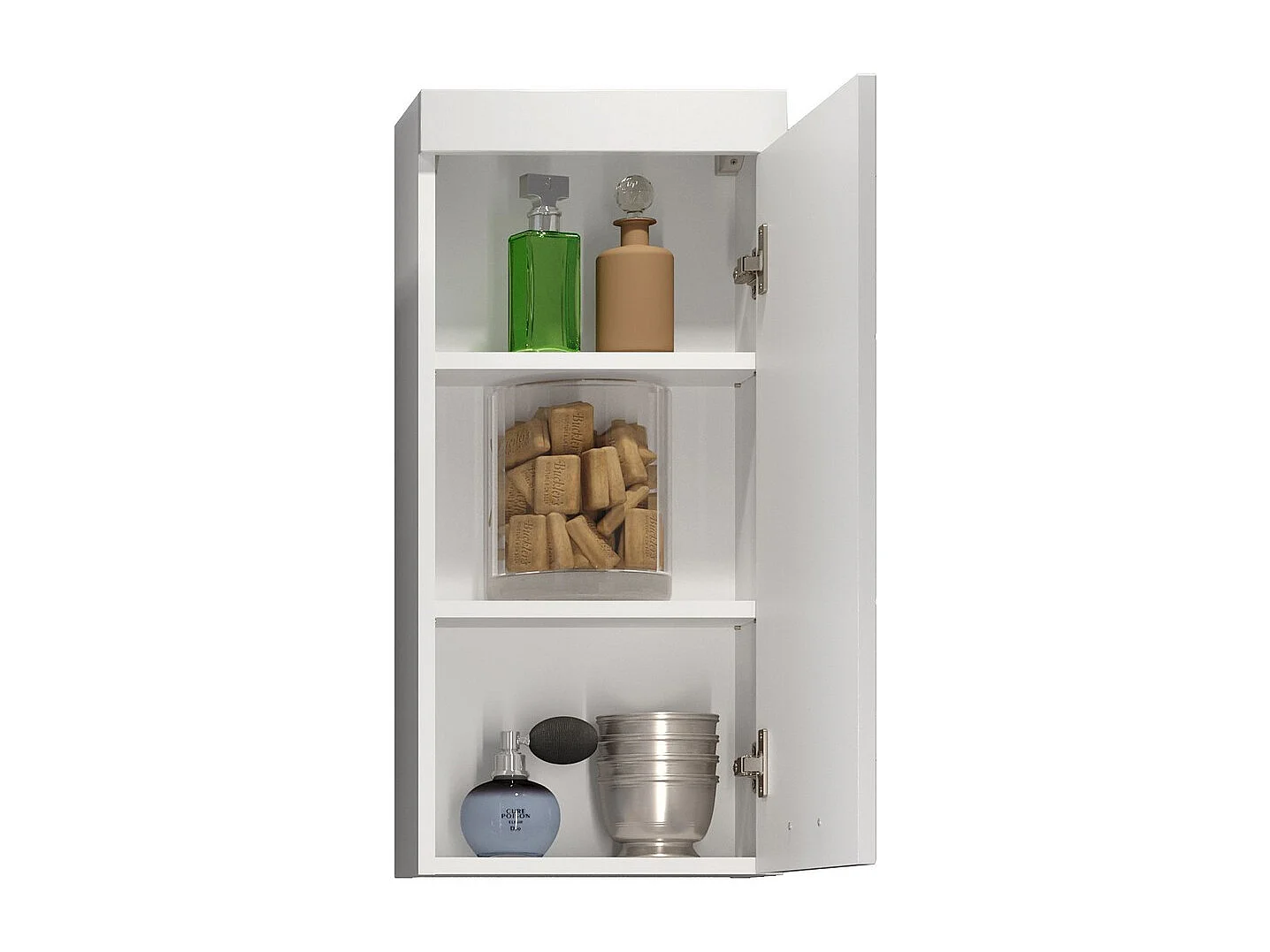 Badkamer Wandkast Devon, Wit, 35x16x75 cm, Seven Design