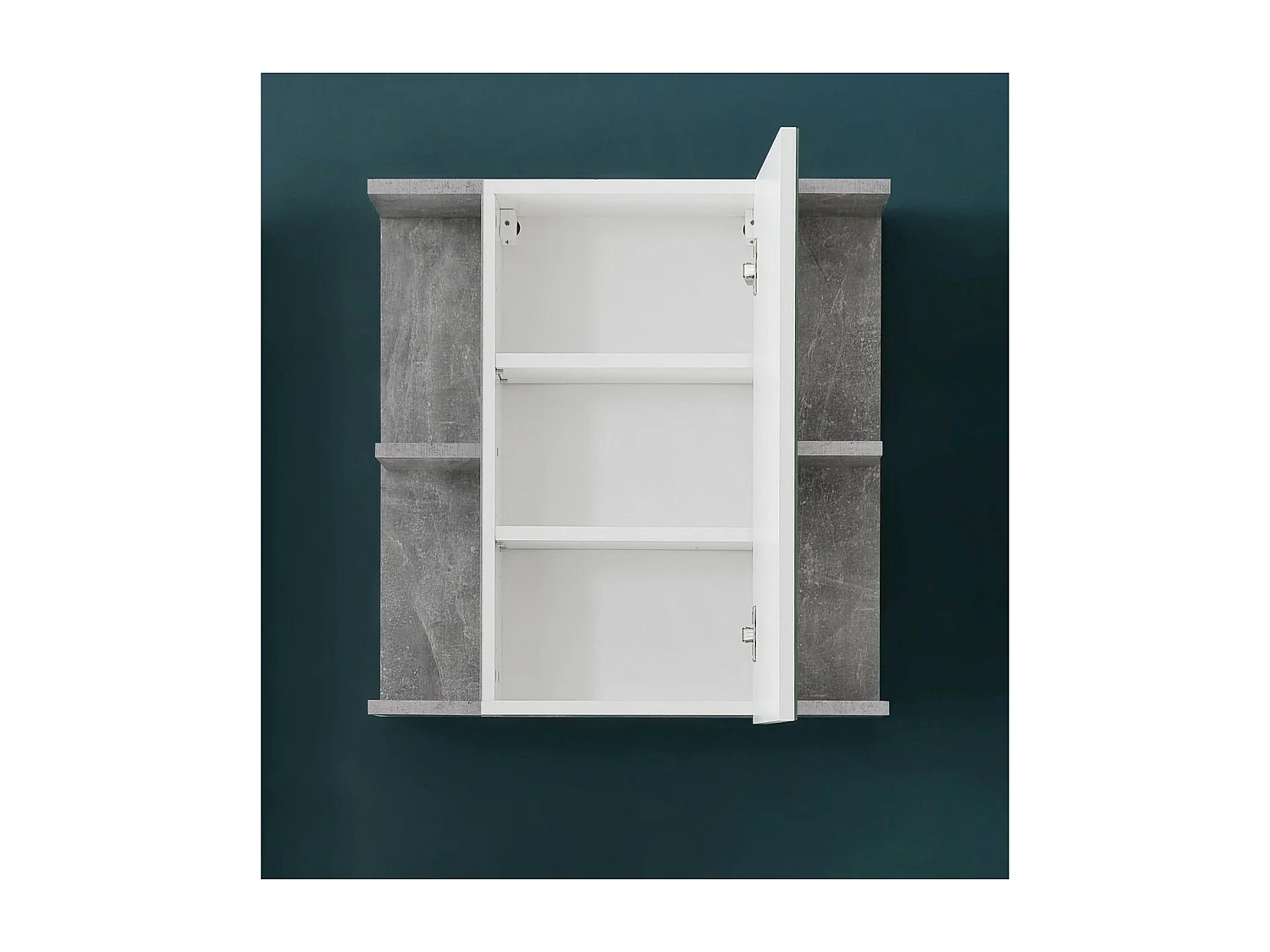 Badkamer Wandkast met Spiegel Nano, Wit, 60x62x20 cm, EPIKASA