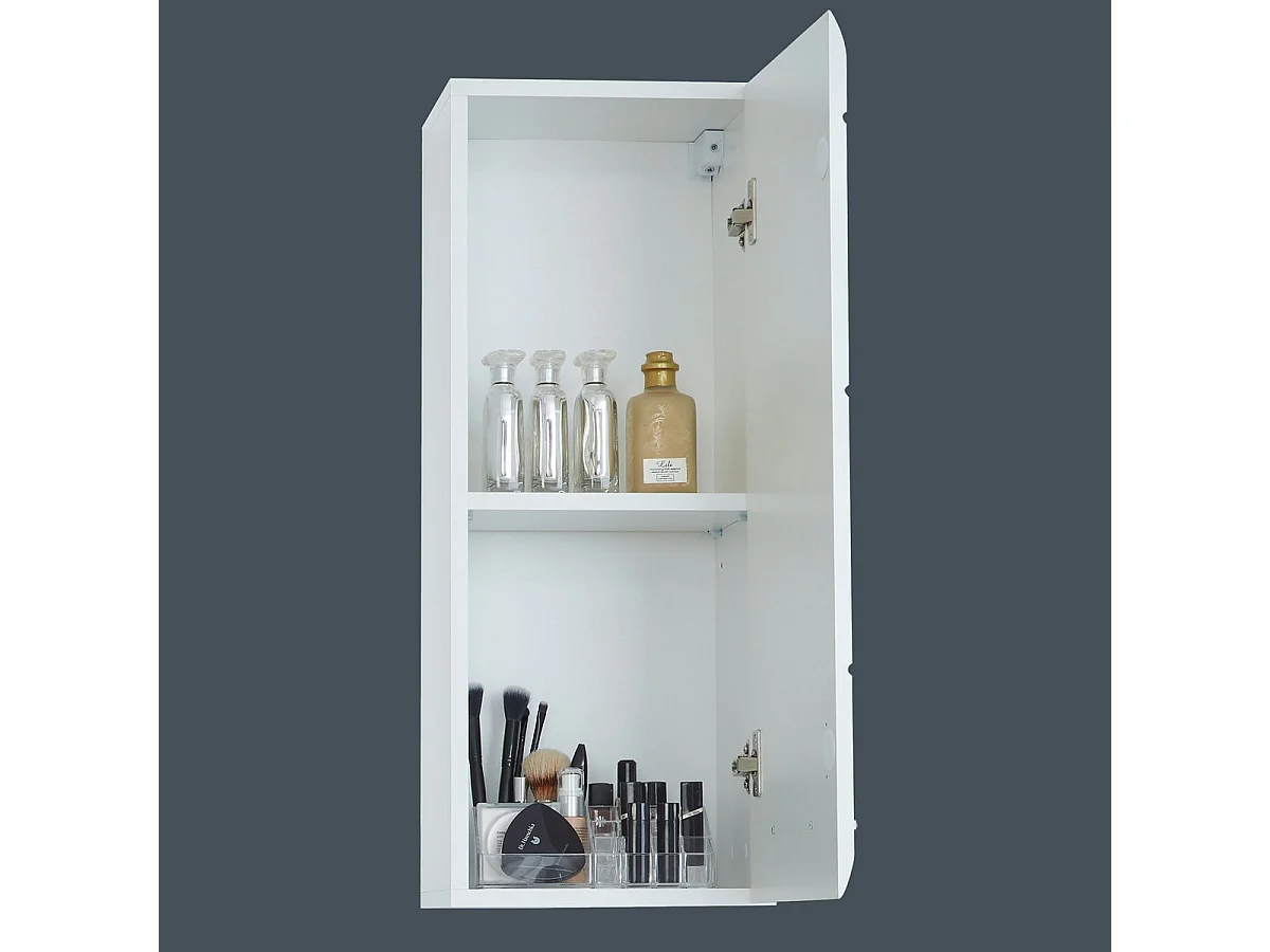 Armoire Murale de Salle de Bain Skin, Blanc, 30x23x77 cm, Seven Design