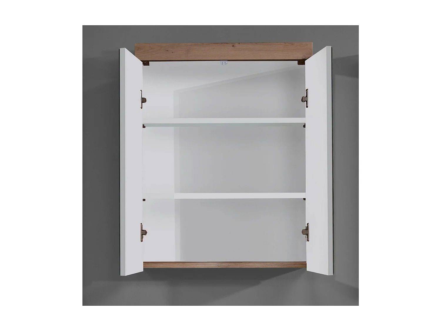 Armoire Murale de Salle de Bain avec Miroir Amanda 5, Marron, 60x17x77 cm, Seven Design