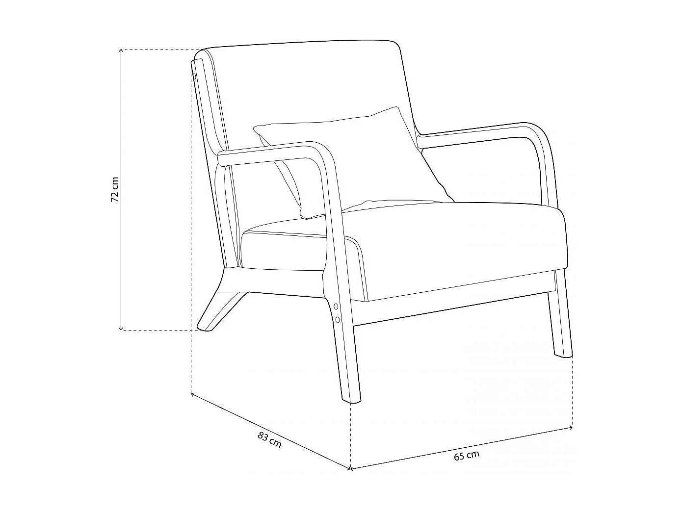 Butaca Elka Beige - Madera natural