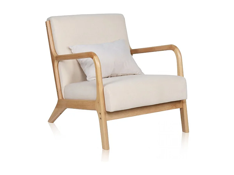 Butaca Elka Beige - Madera natural