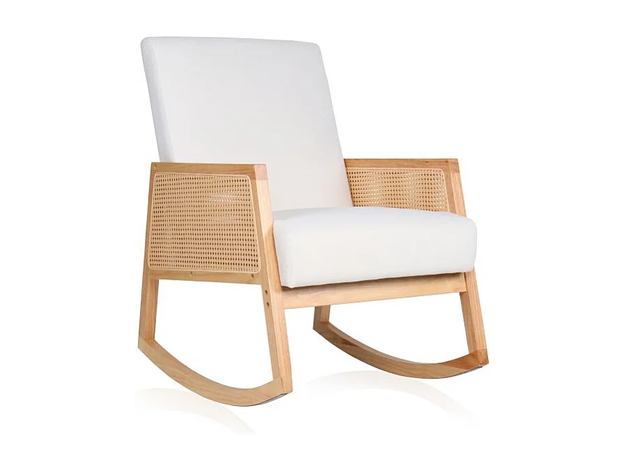 Butaca Mecedora Ember Crema - Ratán